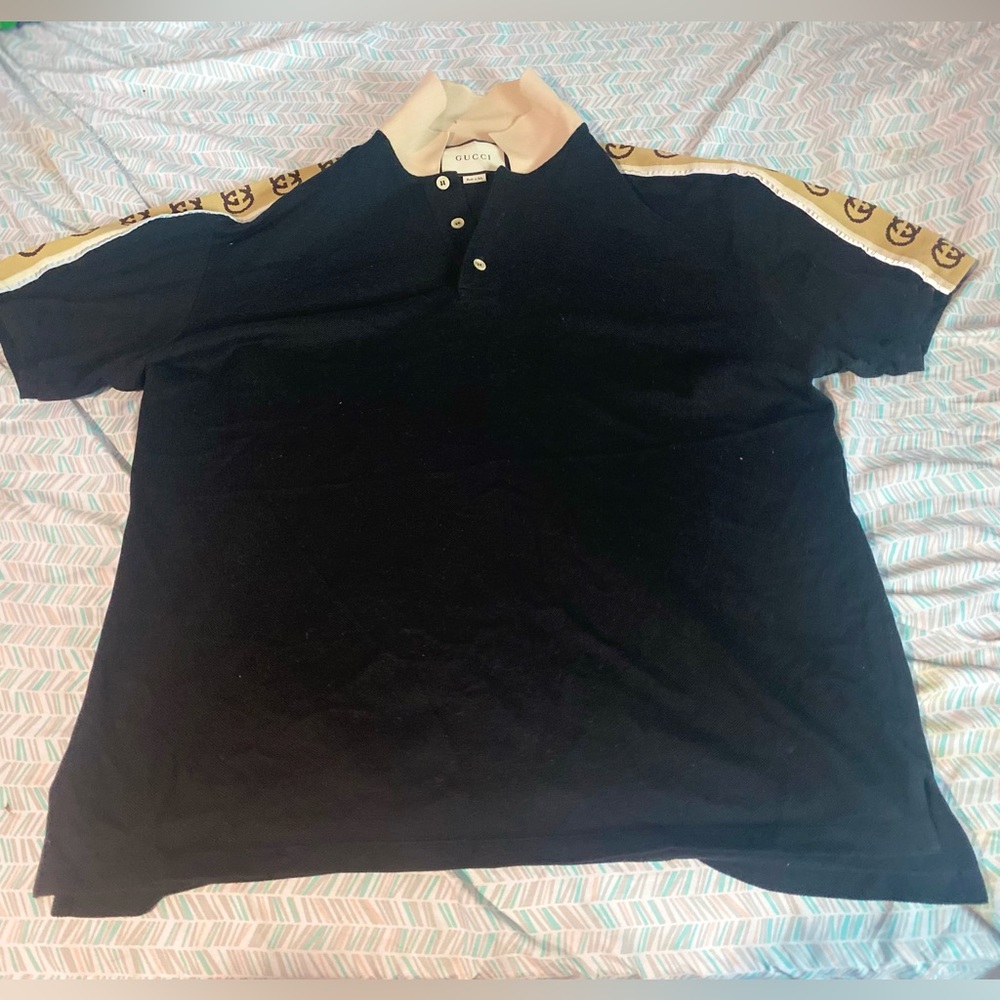 Gucci Men Logo-Jacquard Webbing-Trimmed Stretch-Cotton Piqué Polo Shirt
